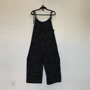 Black Jumsuit/w white polka dots